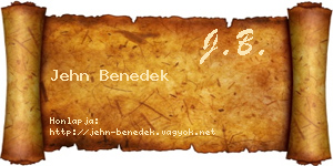 Jehn Benedek névjegykártya